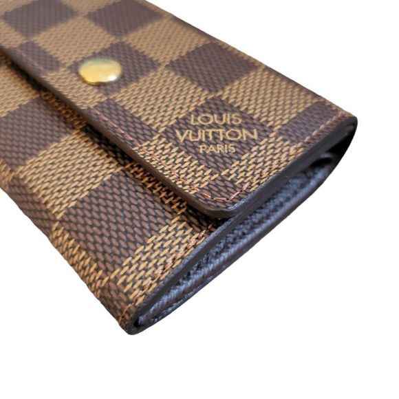LOUIS VUITTON Porte Monnaie Plat Damier Coin Case Ebene Damier Canvas - Picture 7 of 9